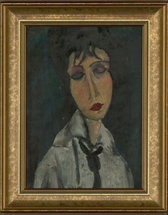 After Amedeo Modigliani - Portrait of a Woman in a Black Tie
