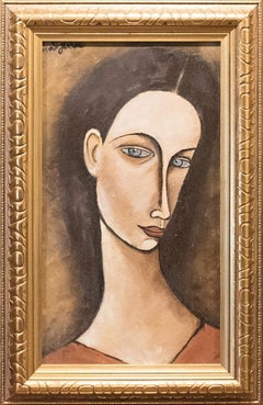 Ölgemälde mit dem Titel Porträt von Chana Orloff nach Amedeo Modigliani:: Porträt