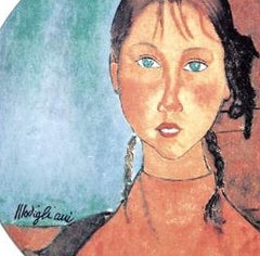 Amedeo Modigliani Plate - Girl with Braids - Vestal Virgin of Alcobaça