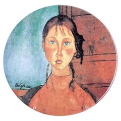 Amedeo Modigliani Plate - Girl with Braids - Vestal Virgin of Alcobaça