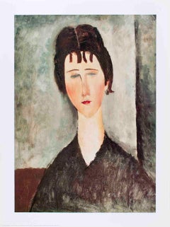 1996 Amedeo Modigliani 'La Fanciulla Bruna' Modernism Gray, White, Brown Italy 