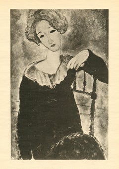 (después de) Amedeo Modigliani "Femme blonde accoudée" (Mujer rubia acurrucada)