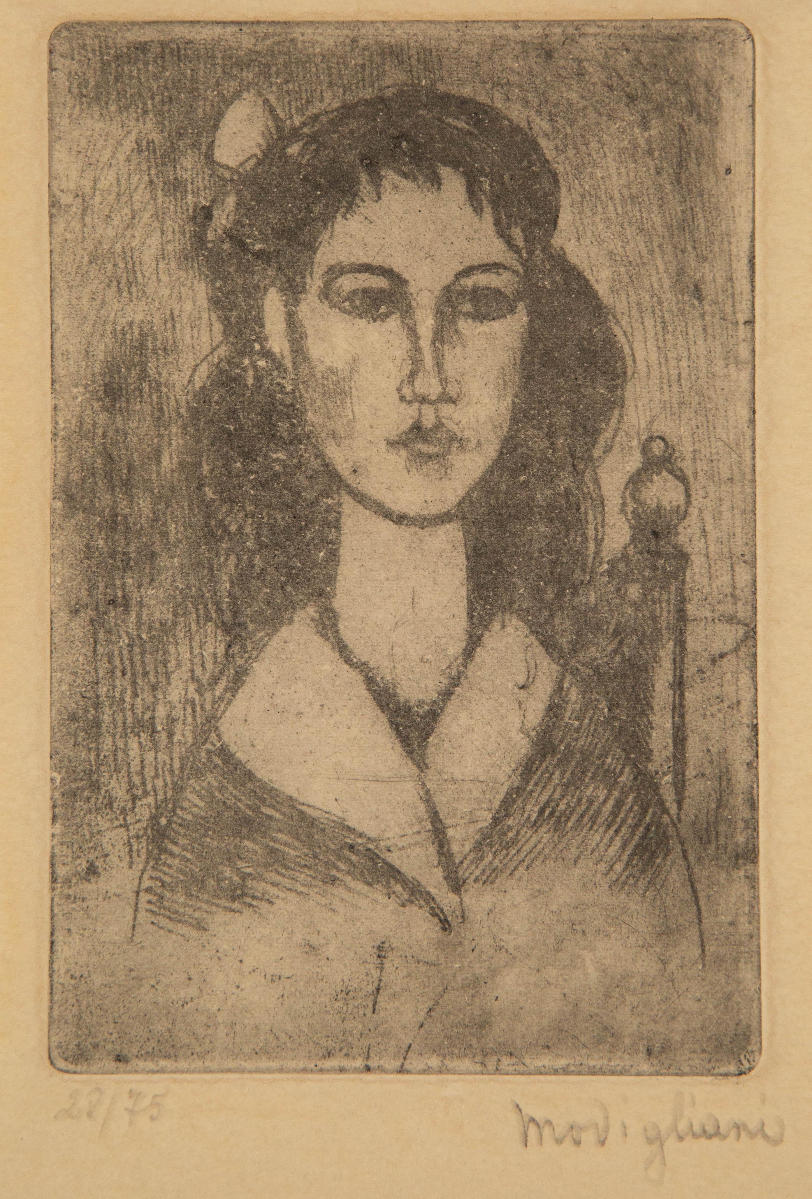 Lithographie d'Amedeo Modigliani (italien, 1884-1920) 1