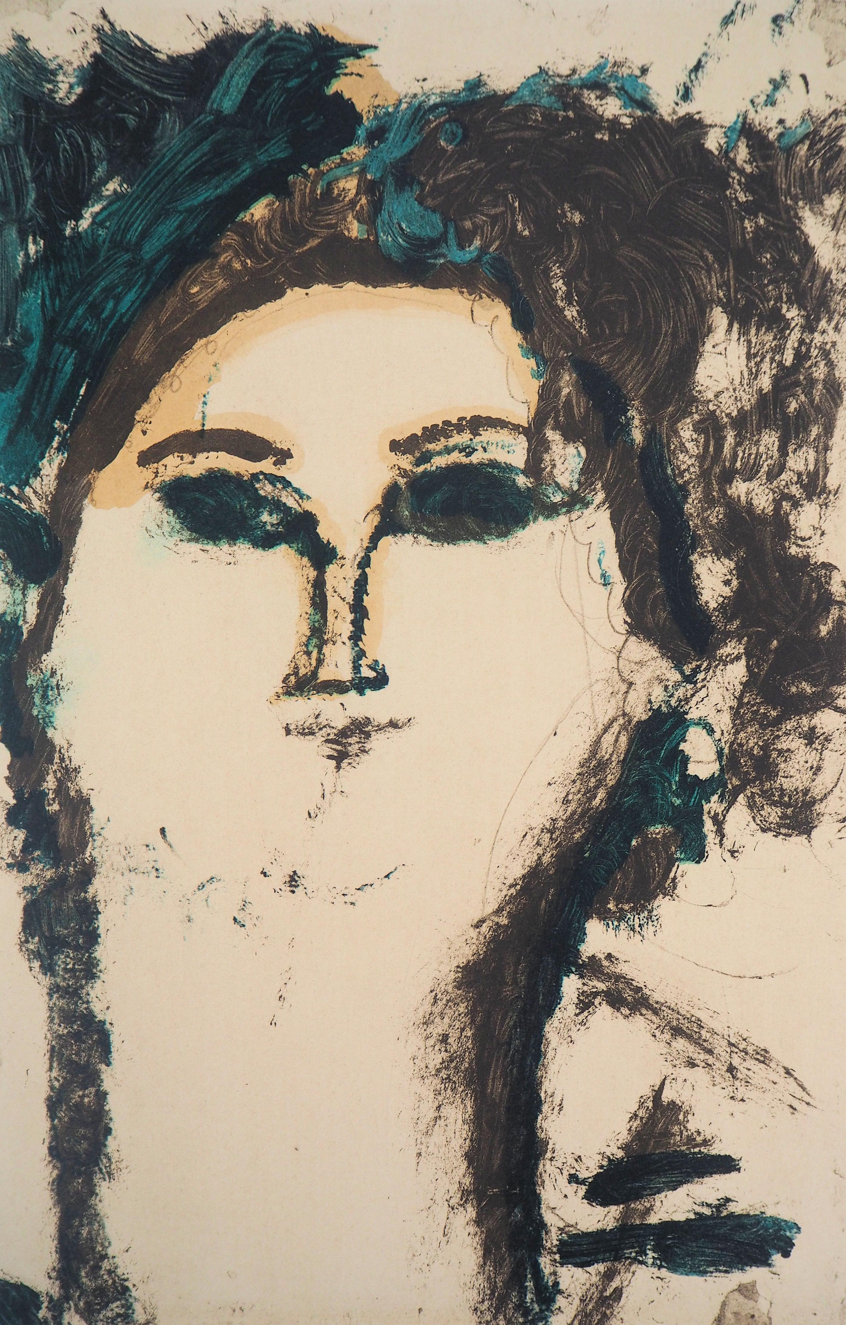 Beatrice Hastings in Green - Lithograph - Print by Amedeo Modigliani