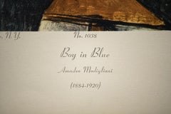 "Boy In Blue" Print After Amedeo Modigliani