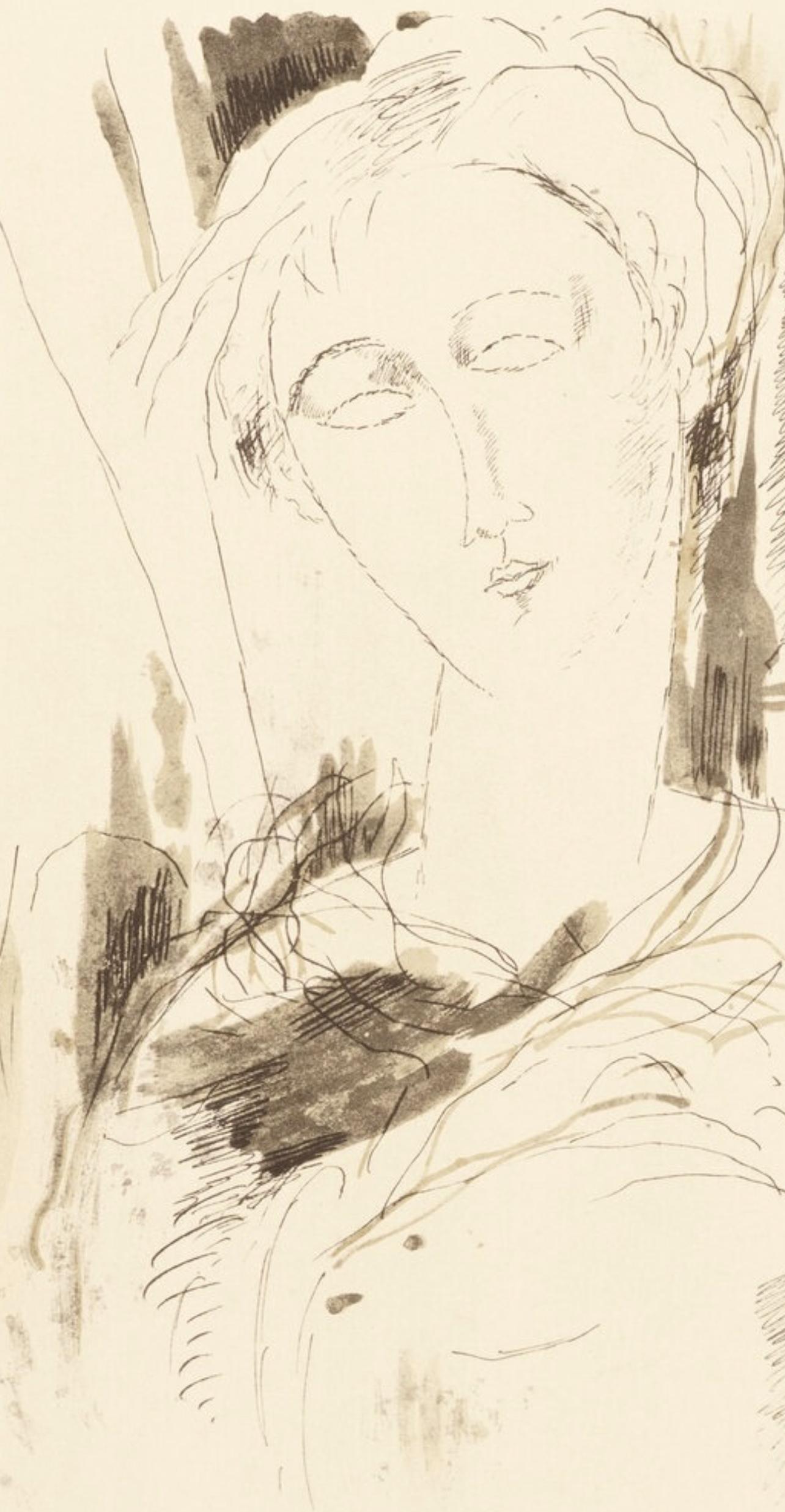 Modigliani, Porträt, Douze Contemporains (nach) – Print von Amedeo Modigliani