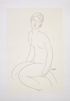 "Femme nue assise, 1916-1917" Sérigraphie. Imprimé en Italie.