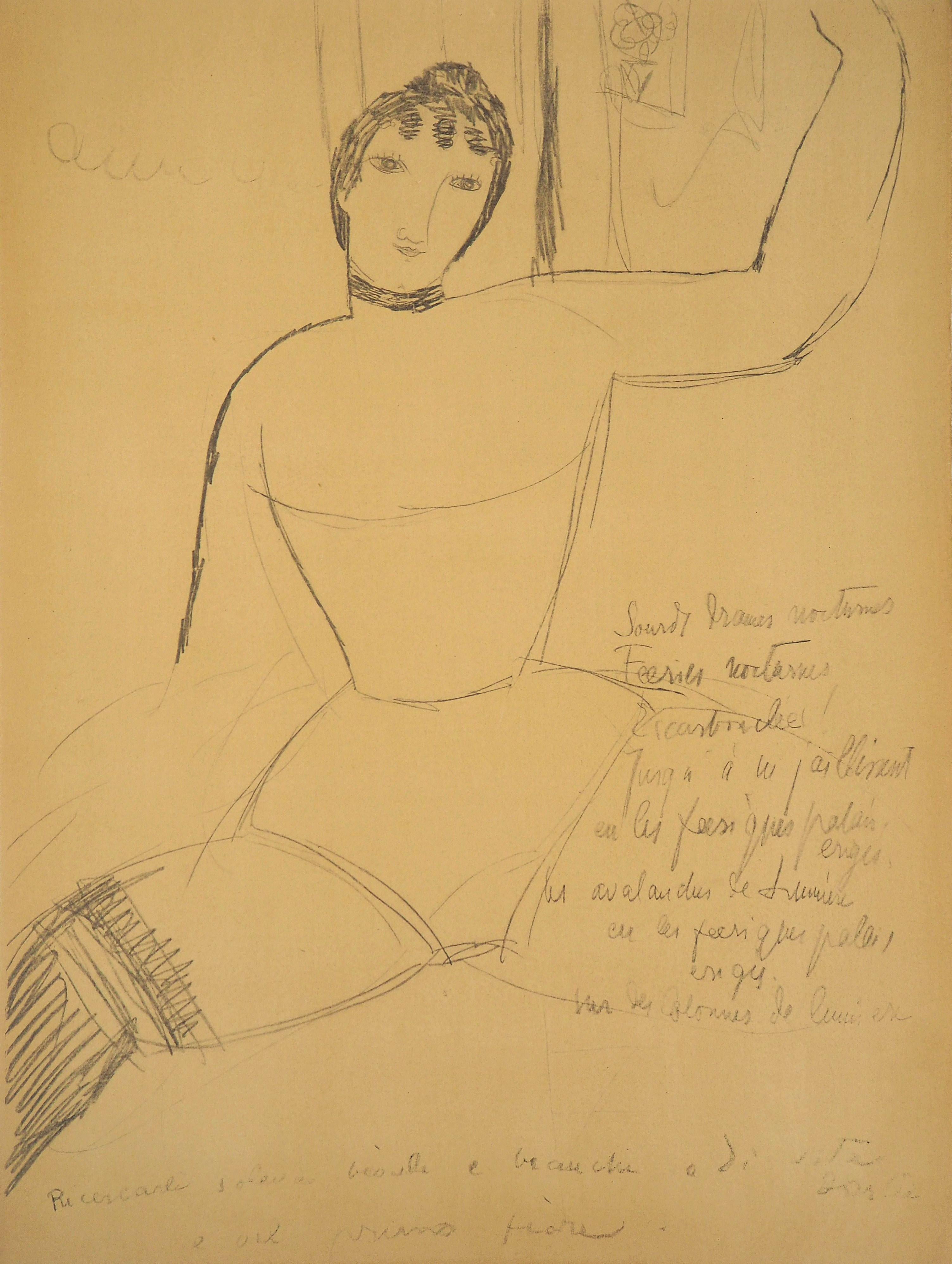 Amedeo Modigliani Portrait Print - The acrobat - Lithograph