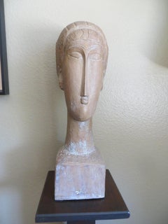 After A. MODIGLIANI , Tête De Femme, Sculpture 1961 Austin Edition W/Book