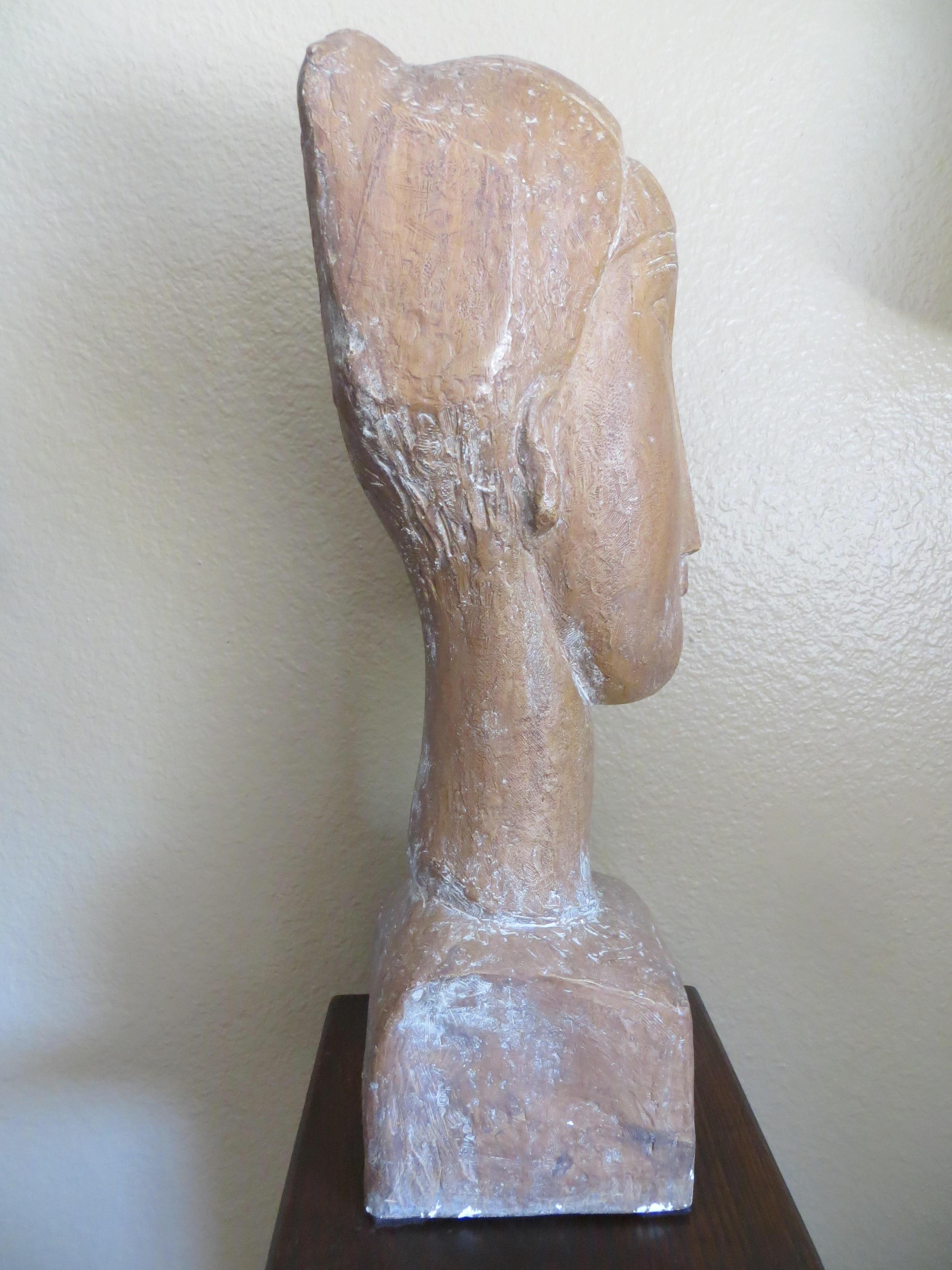 D'après A. MODIGLIANI , Tête De Femme, Sculpture 1961 Austin Edition W/Book en vente 1