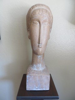 D'après A. MODIGLIANI , Tête De Femme, Sculpture 1961 Austin Edition W/Book