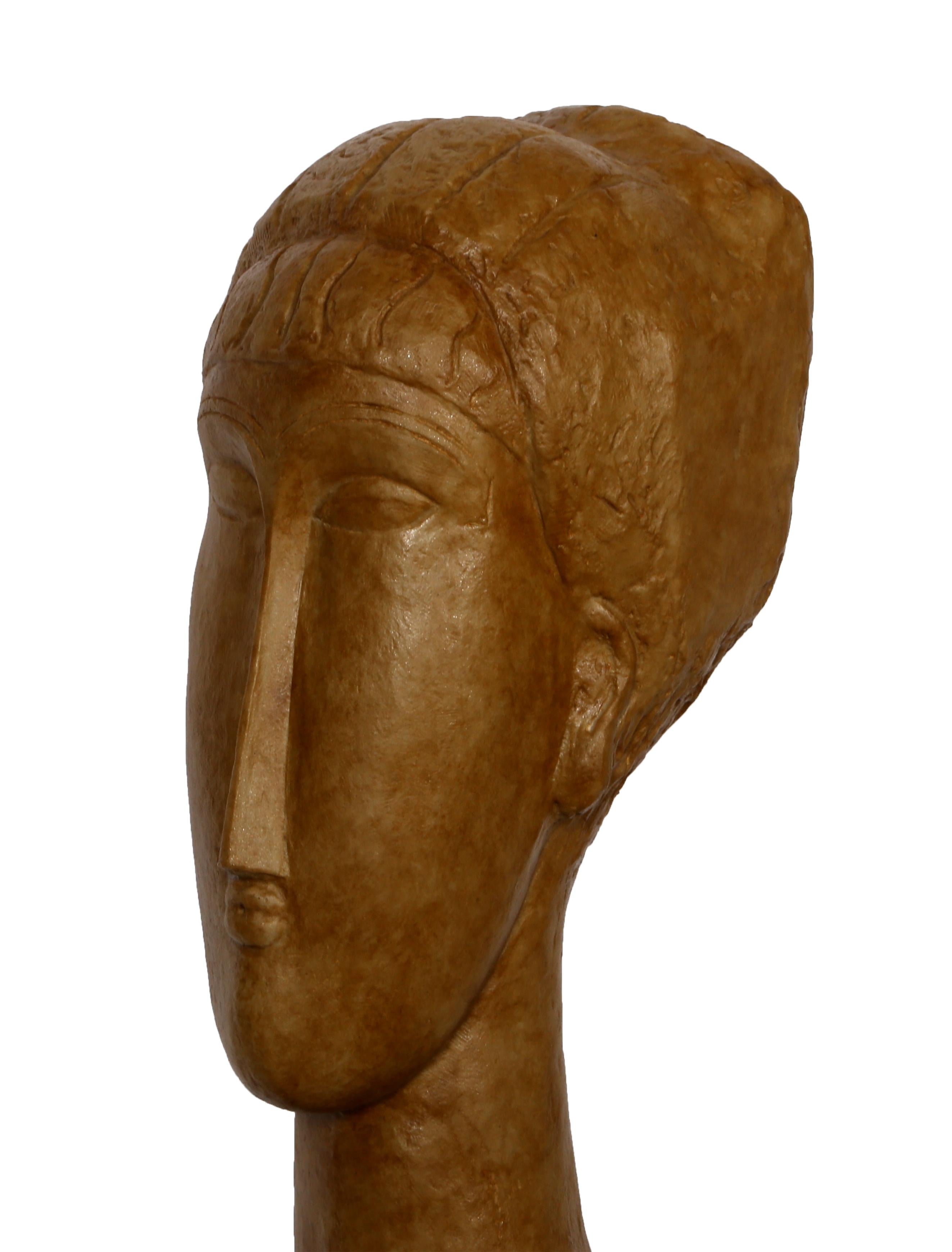 Tête de Femme, after Modigliani - Sculpture by Amedeo Modigliani