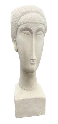 Tete de Femme III, Modern Cast Stone Sculpture by Amedeo Modigliani