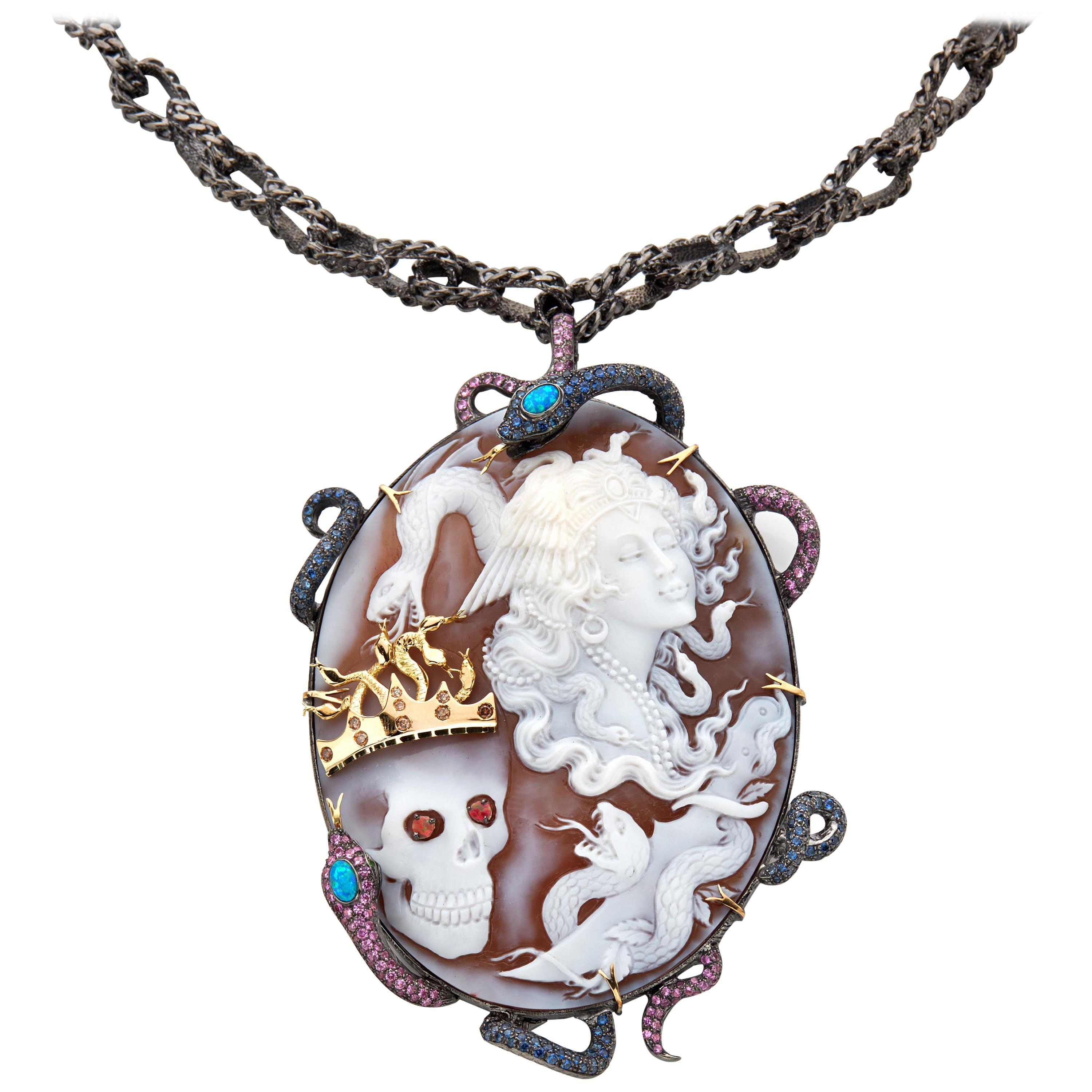 Amedeo "Mystic Queen, The Power Within" Cameo Necklace For Sale