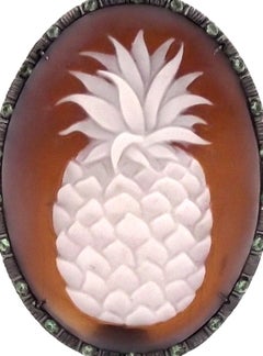 Amedeo "Pineapple" Cameo Earrings with Tsavorites