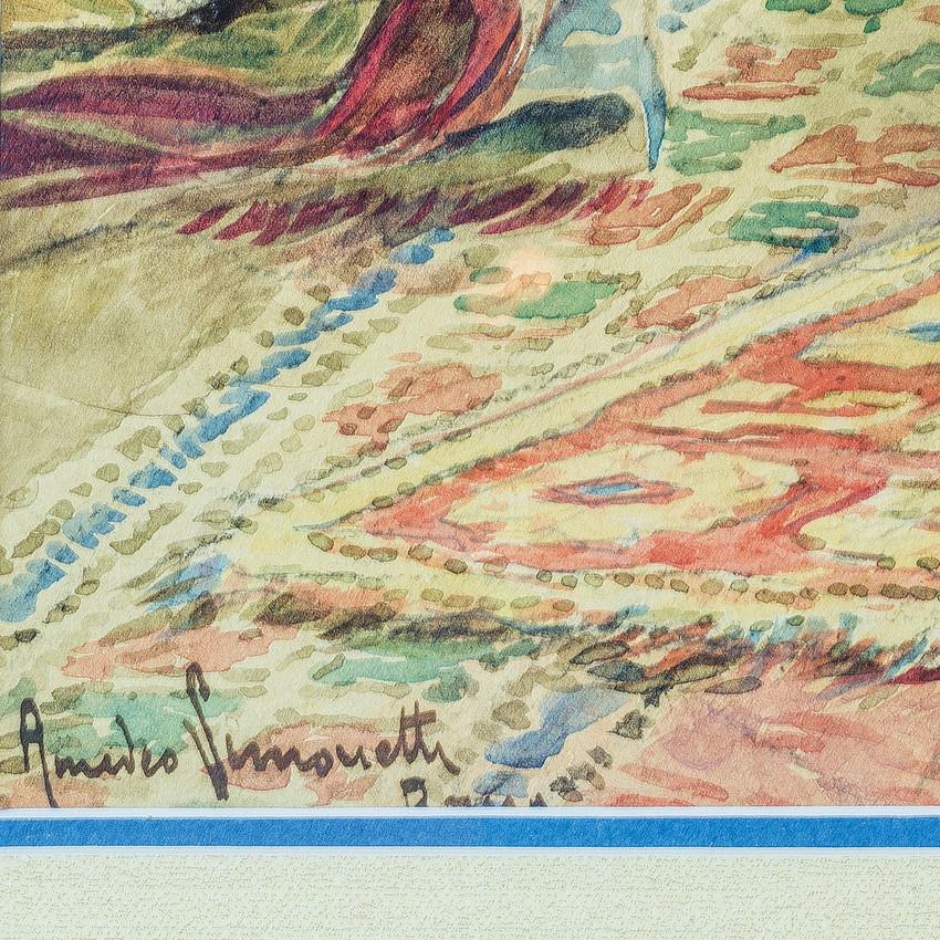 Amedeo Simonetti  Orientalisches Aquarellgemälde eines Kaufmanns, orientalisch im Angebot 3