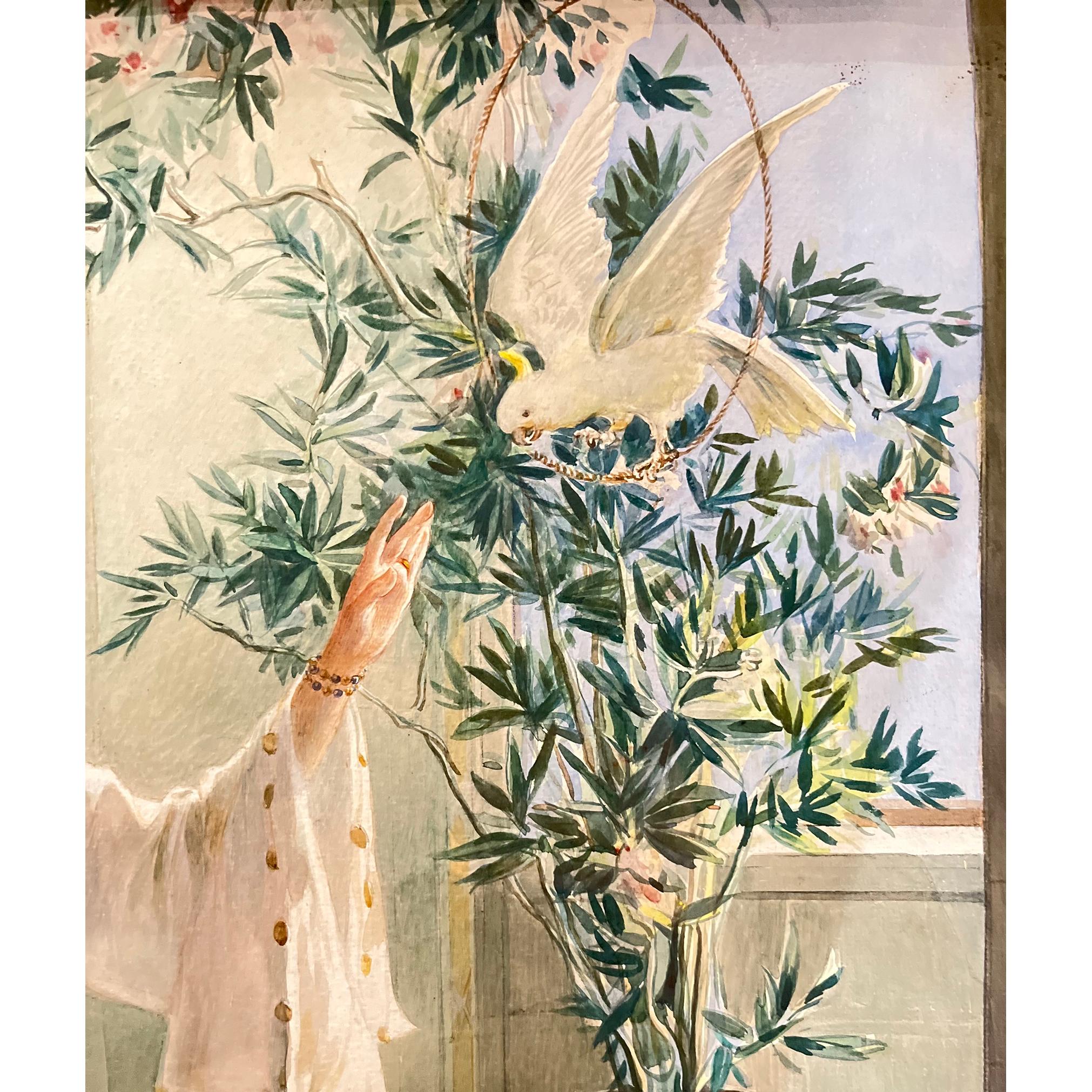 Watercolor of Orientalist Indoor Scene by Amedeo Simonetti For Sale 3