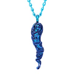 Amedeo "Techno Baroque Horn" Necklace with Blue Sapphires