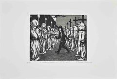 Holy Meditation is Not Always Easy - Etching by Amedeo Tedeschi Toschi - 1990