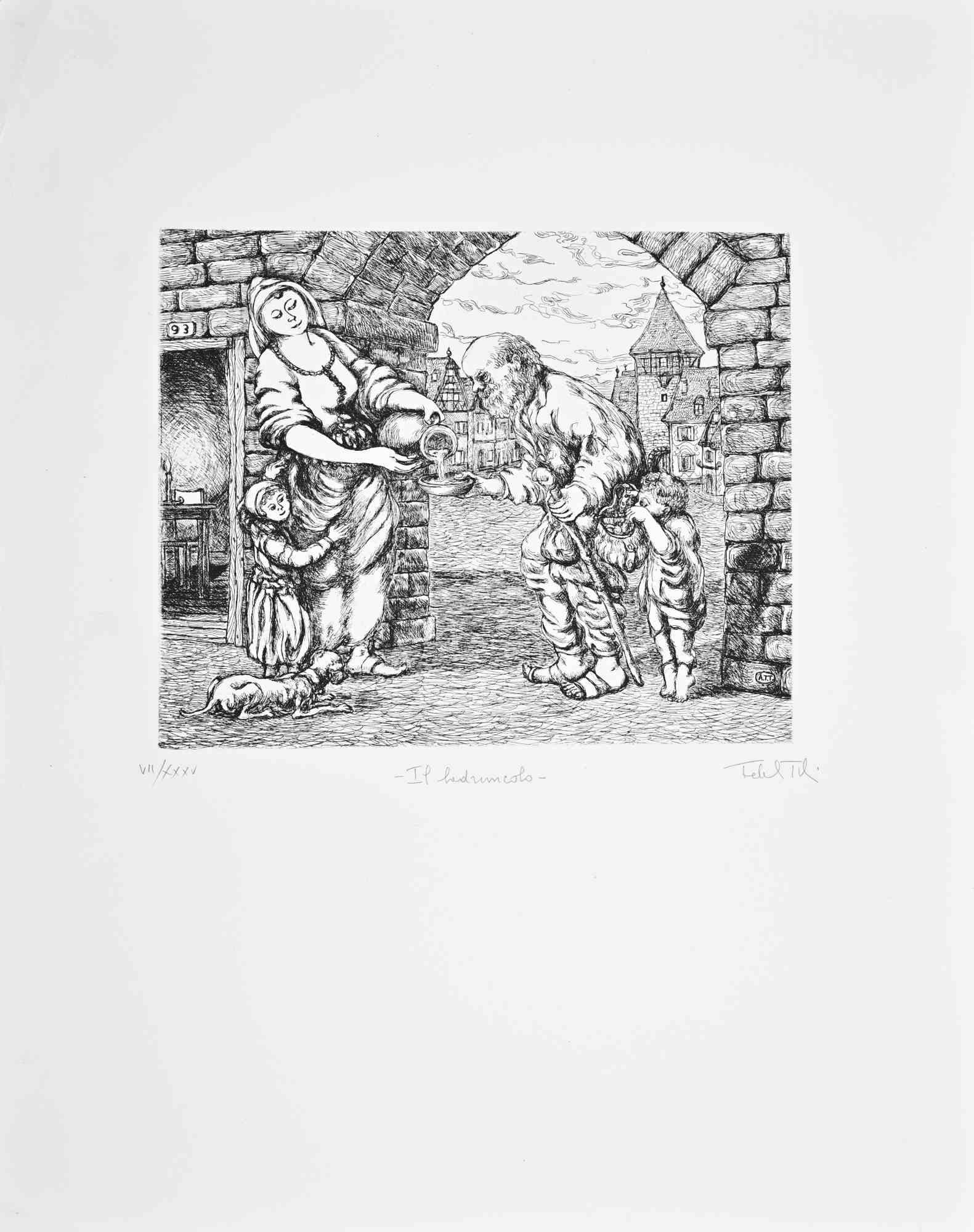 Radierung von Amedeo Tedeschi Toschi aus den 1990er Jahren.

Mit Bleistift handsigniert und nummeriert.

Auflage von 35 Stück.

Erstklassiger Zustand.