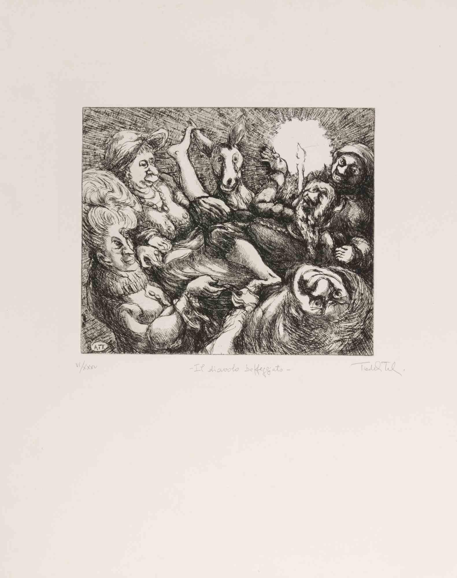 Etching realized in 1990s.

Hand signed and numbered in pencil.

Edition of 35, in roman numbers.

Very Good condition, matted.