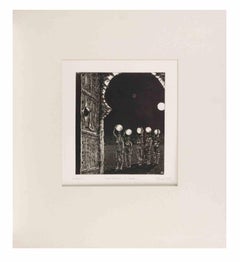 Les porteurs de lune - Gravure de Amedeo Tedeschi Toschi - années 1990