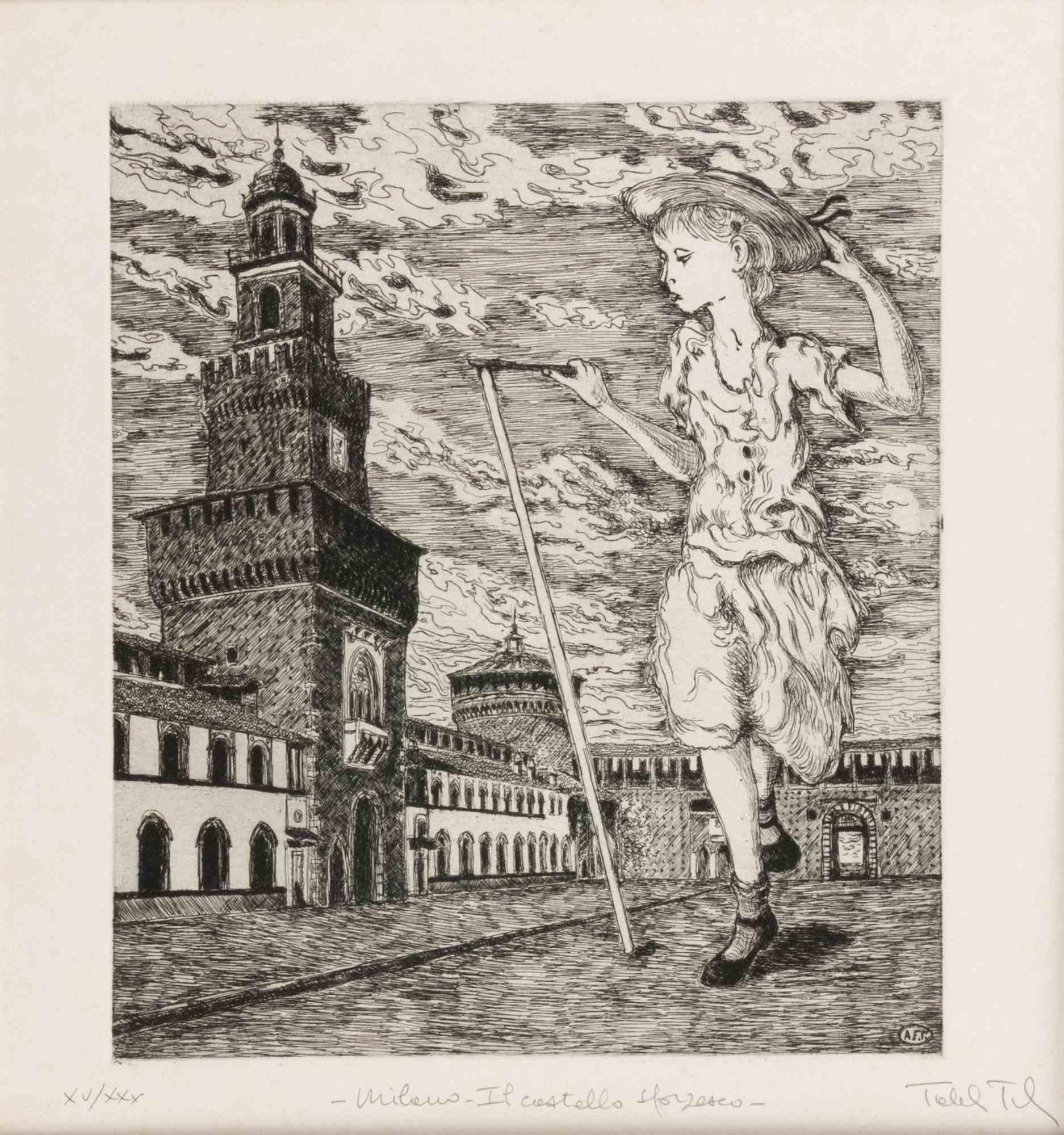 Etching realized in 1990s.

Hand signed and numbered in pencil.

Edition of 30, in roman numbers.

Very Good condition, matted.