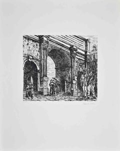 Under the Arch - Etching by Amedeo Tedeschi Toschi - 1990
