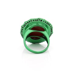 Amedeo "Wise Monkeys" Cameo Ring with Brown Diamonds