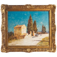 Ameglio Mério, Oil on Canvas View of Provence Les Martigues, circa 1950