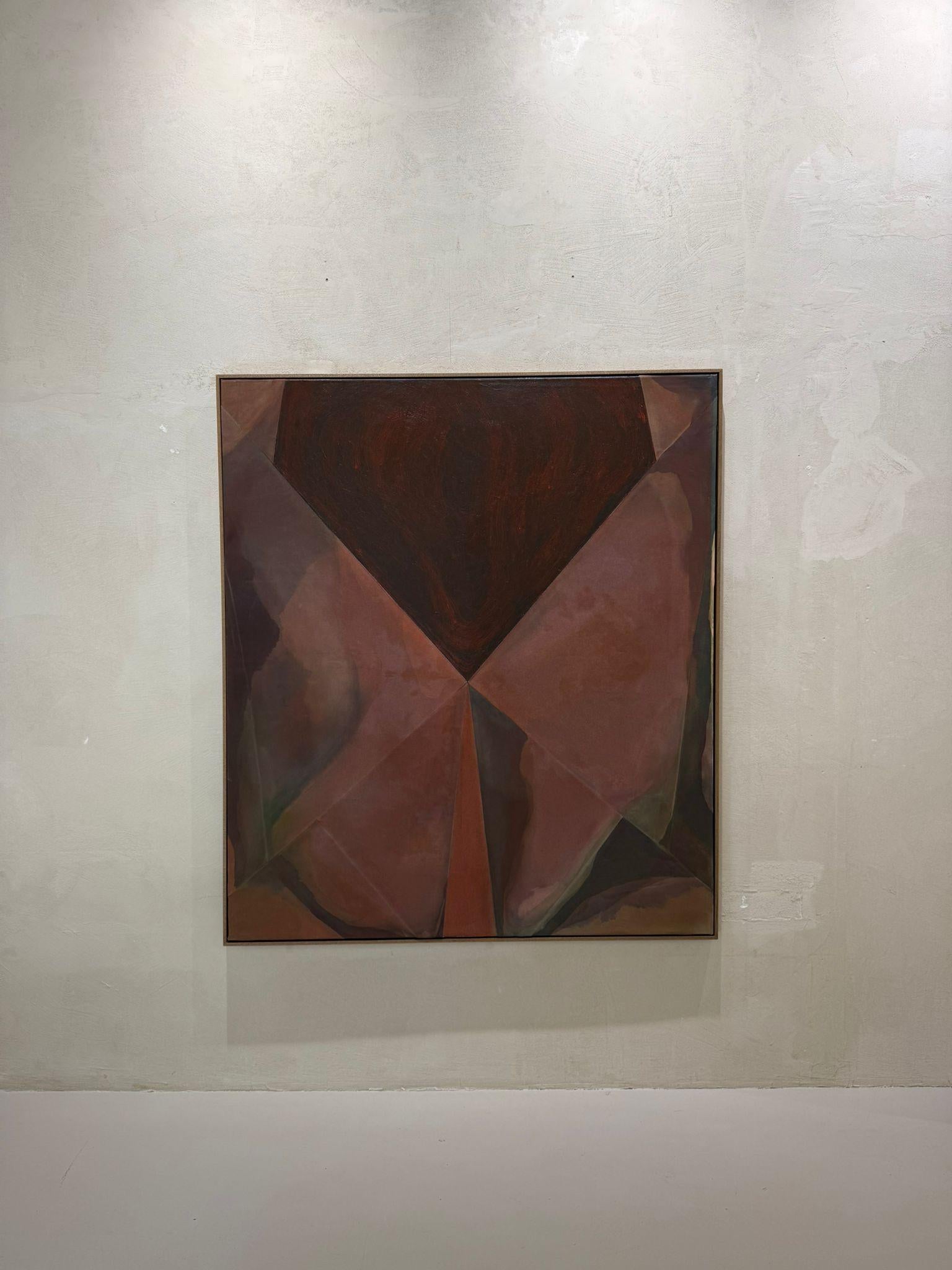 Amela Rasi Contemporary Abstract Canvas in Earthy Reds and Pinks For Sale 7