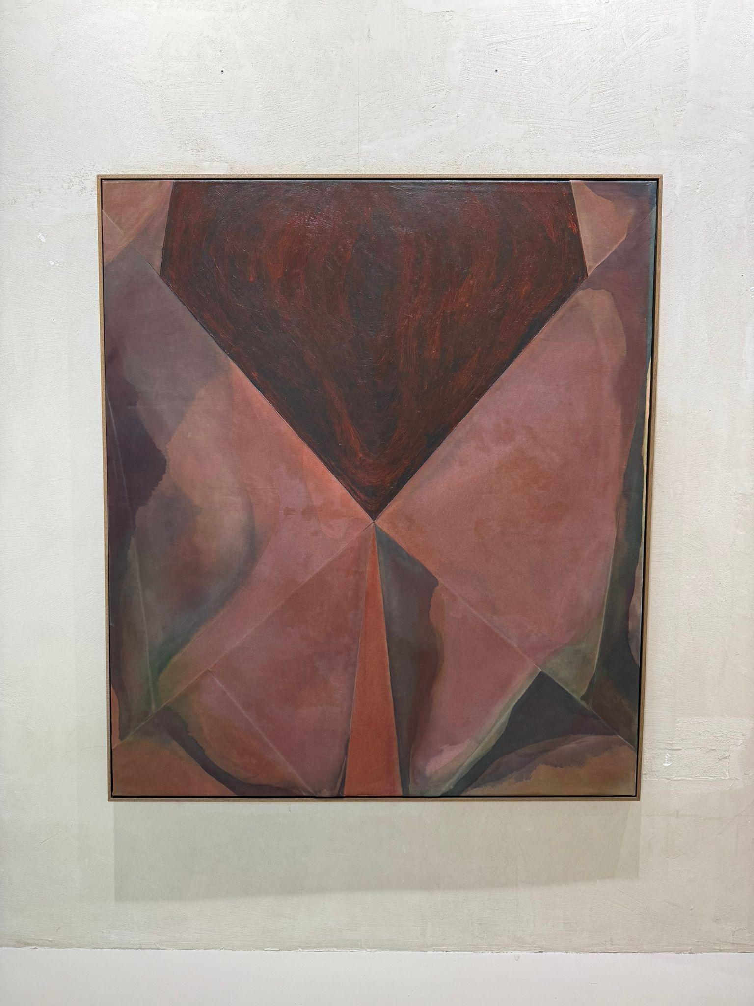 Amela Rasi Contemporary Abstract Canvas in Earthy Reds and Pinks For Sale 8