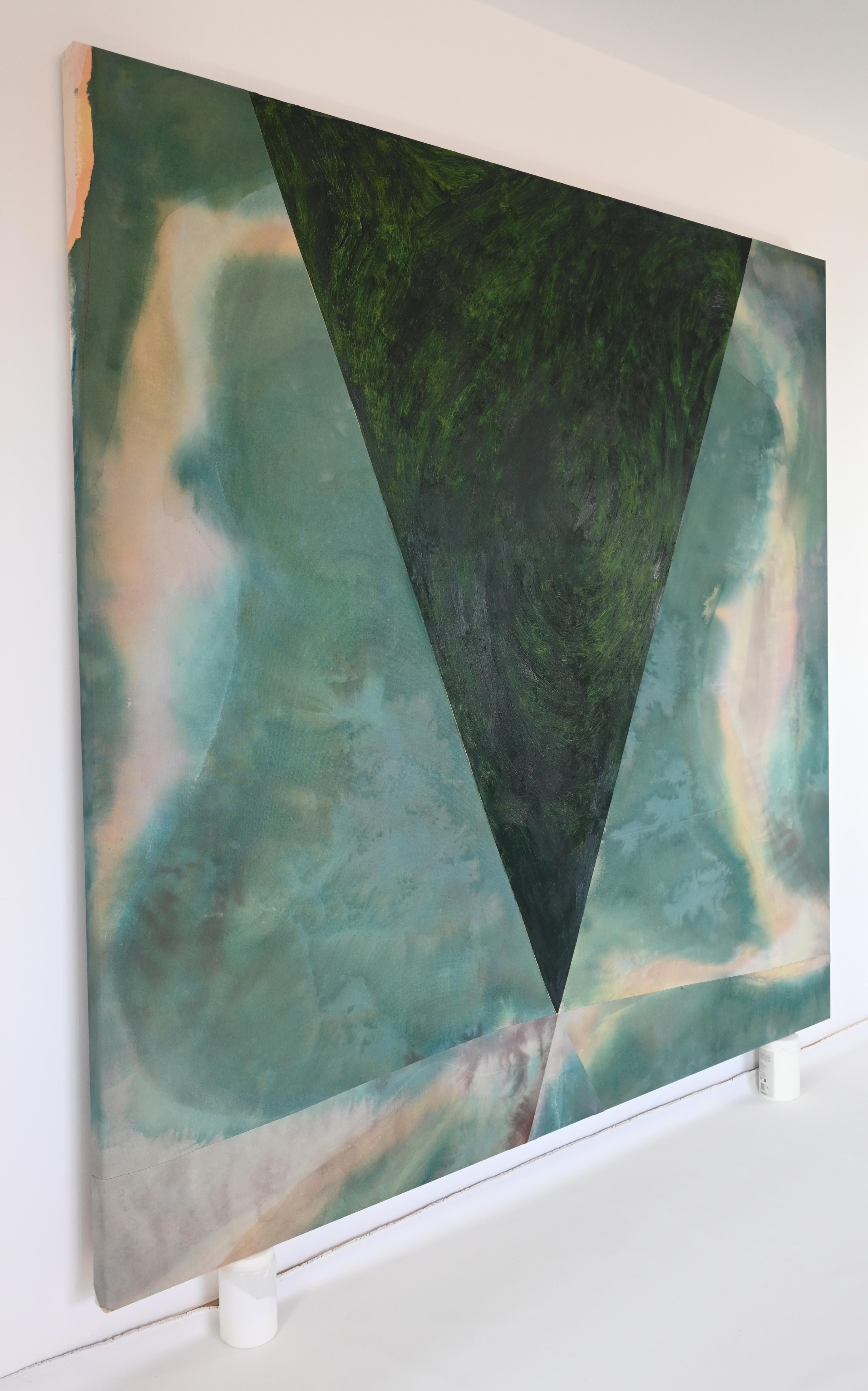 ABSTRACT Colors Big Painting Artwork Green Blue Contemporary German Amela Rasi en vente 2