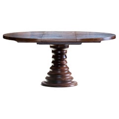 Amelia Extendable Single Pedestal Table- Walnut