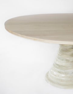 Amelia Single Pedestal Table- Antique White