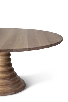 Amelia Single Pedestal Table- Cerused Oak