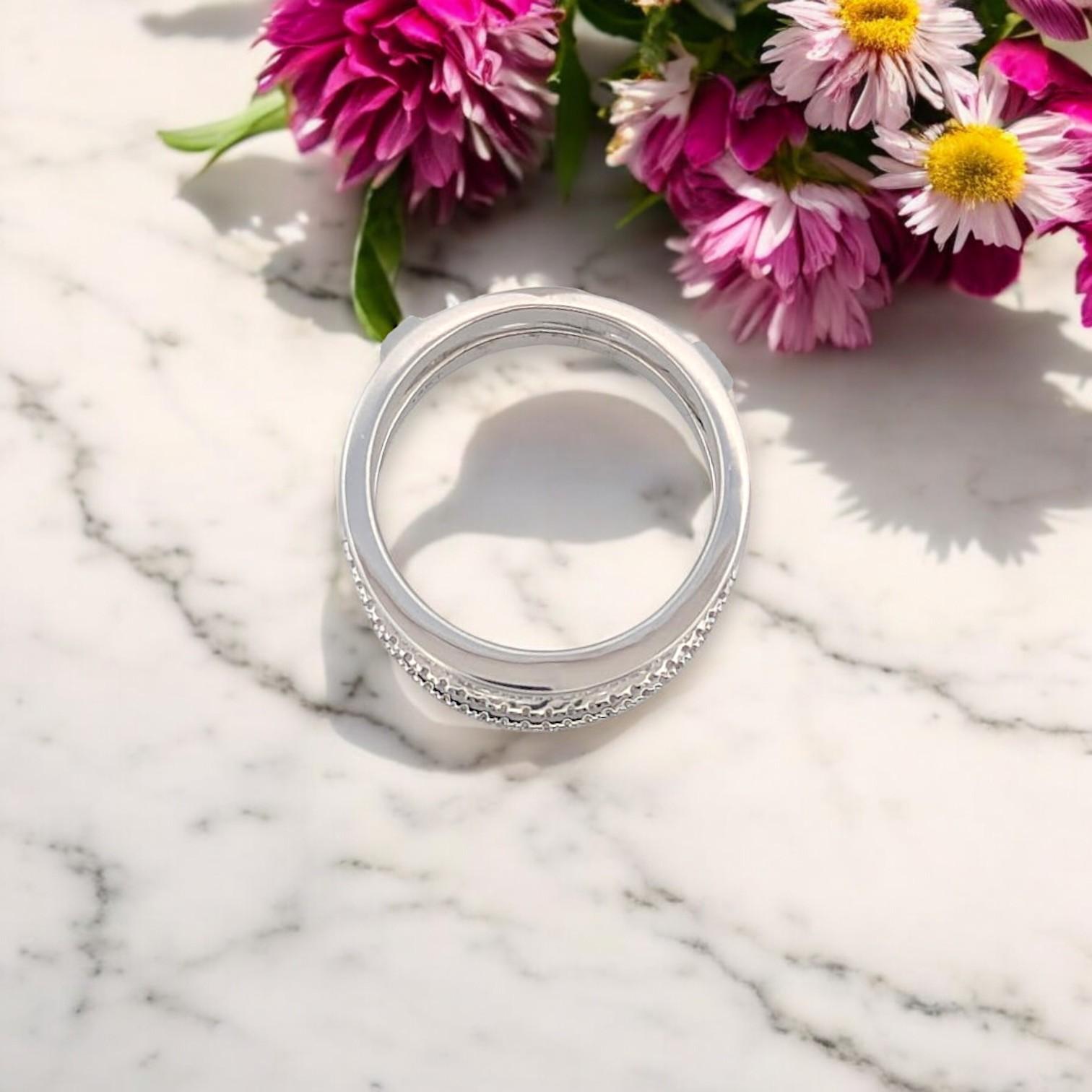 Amelie  14K White Gold Wrap Ring, 0.80 CTW Natural Diamonds, Crossover Diamond In New Condition For Sale In Greeneville, TN