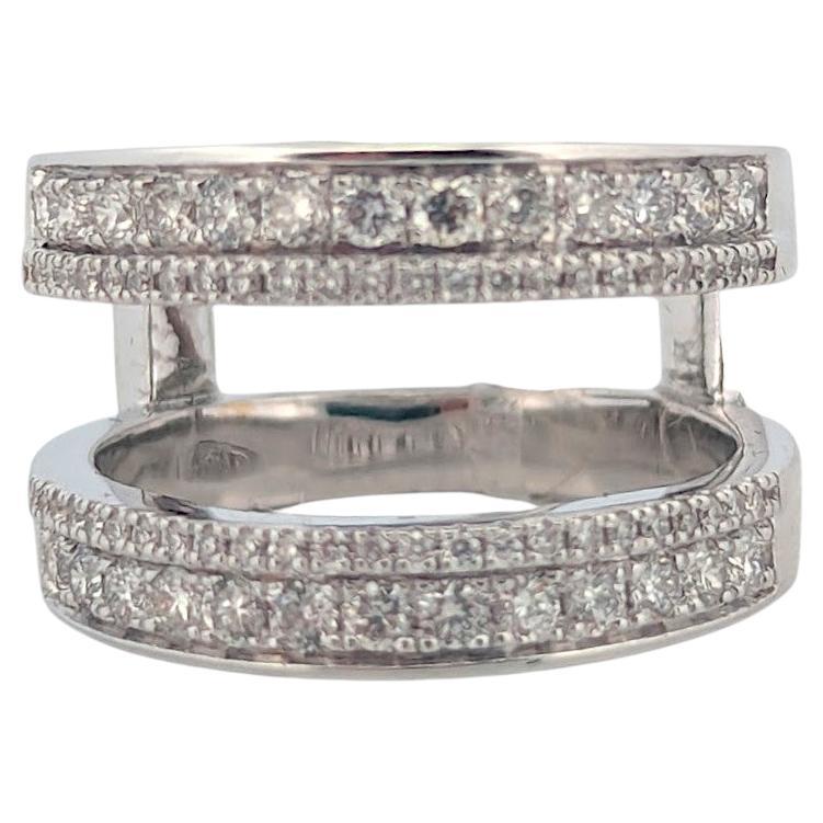 Amelie  14K White Gold Wrap Ring, 0.80 CTW Natural Diamonds, Crossover Diamond For Sale