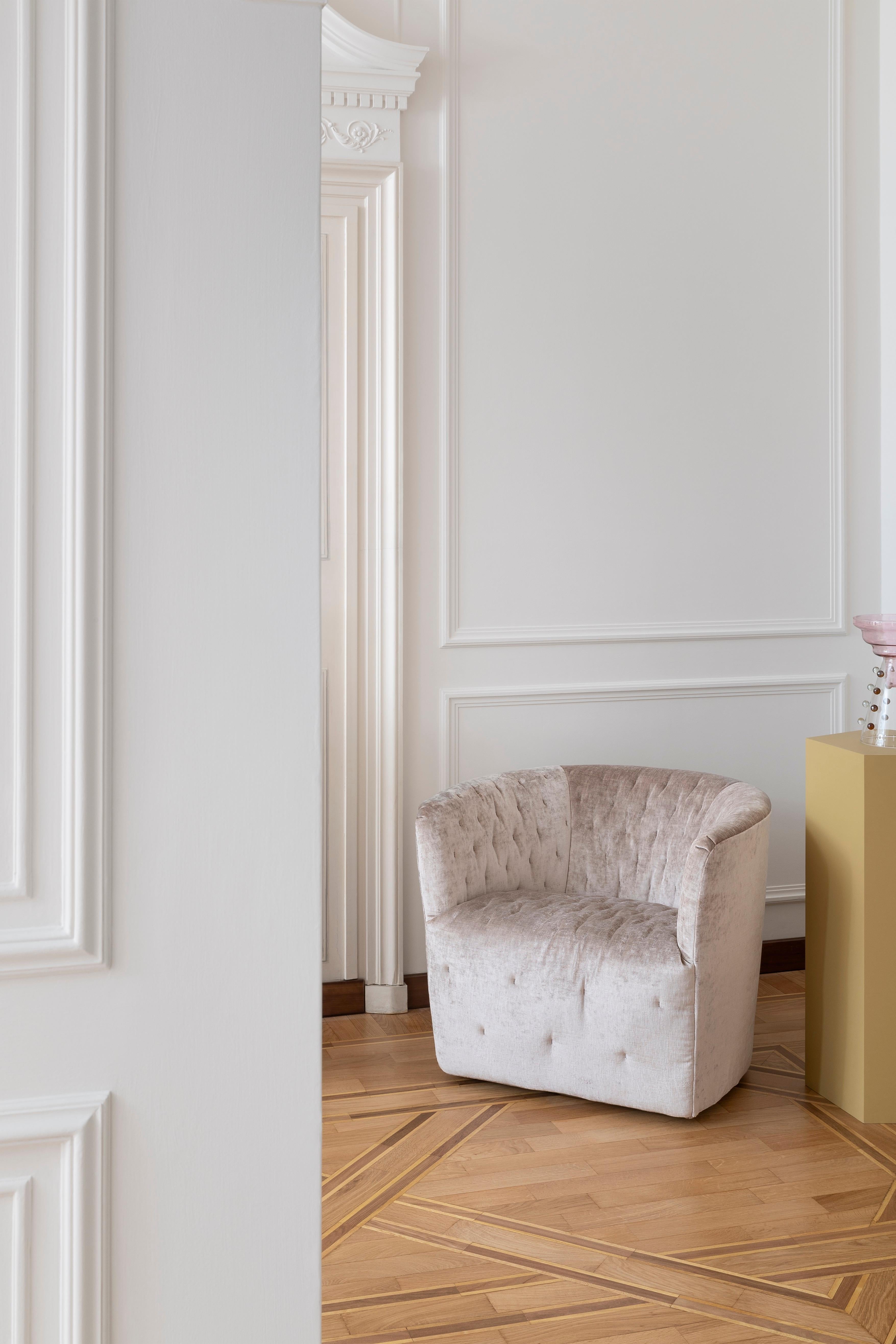 Modern Amélie Armchair Vip Sweet Velvet A15 Dark Blue Upholstery by Sergio Bicego For Sale