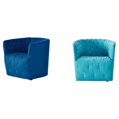 Amélie Armchair Vip Sweet Velvet A15 Dark Blue Upholstery by Sergio Bicego
