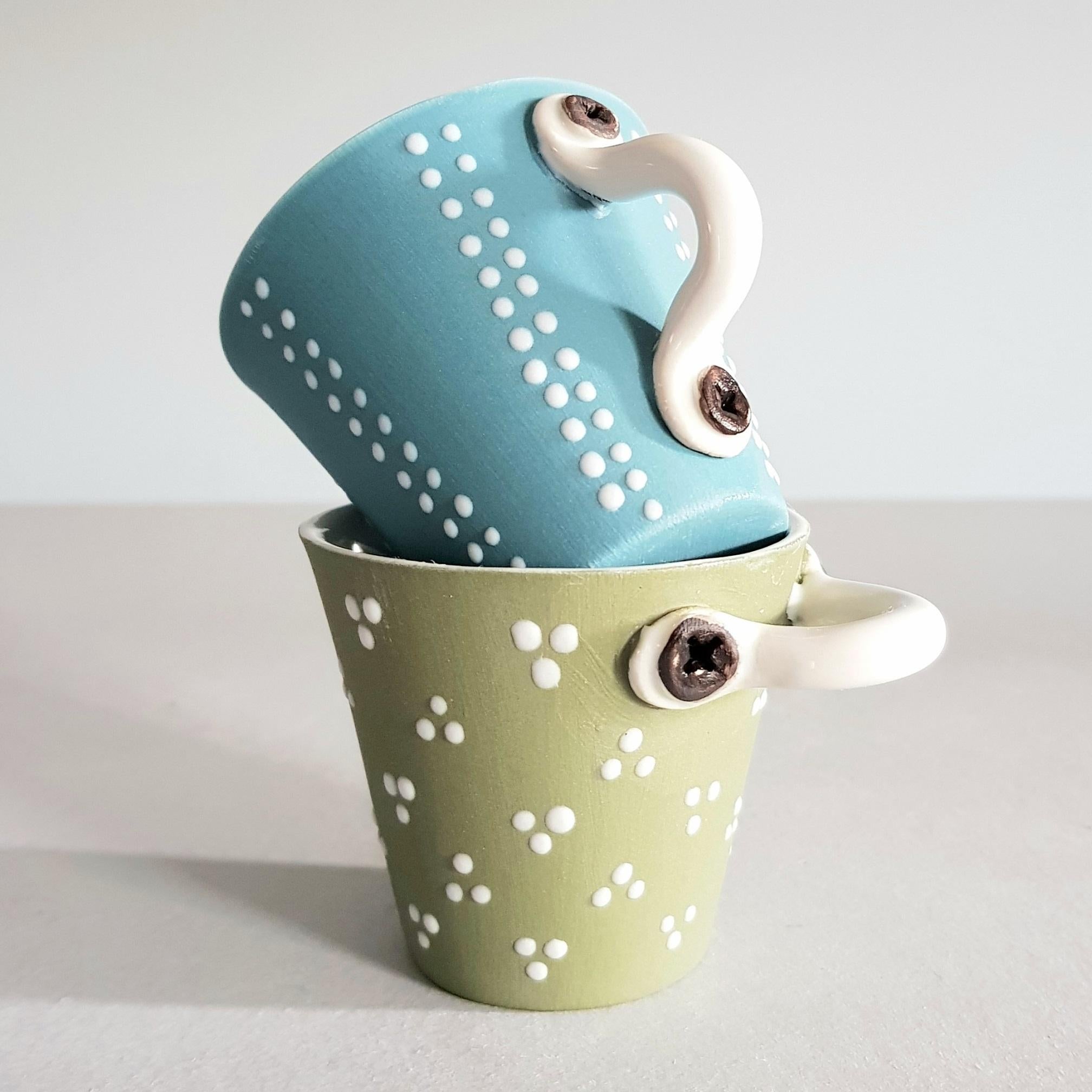 Hand-Crafted Amélie Tableware and Serveware, Coffee Cups, Handmade in Italy 2021 For Sale