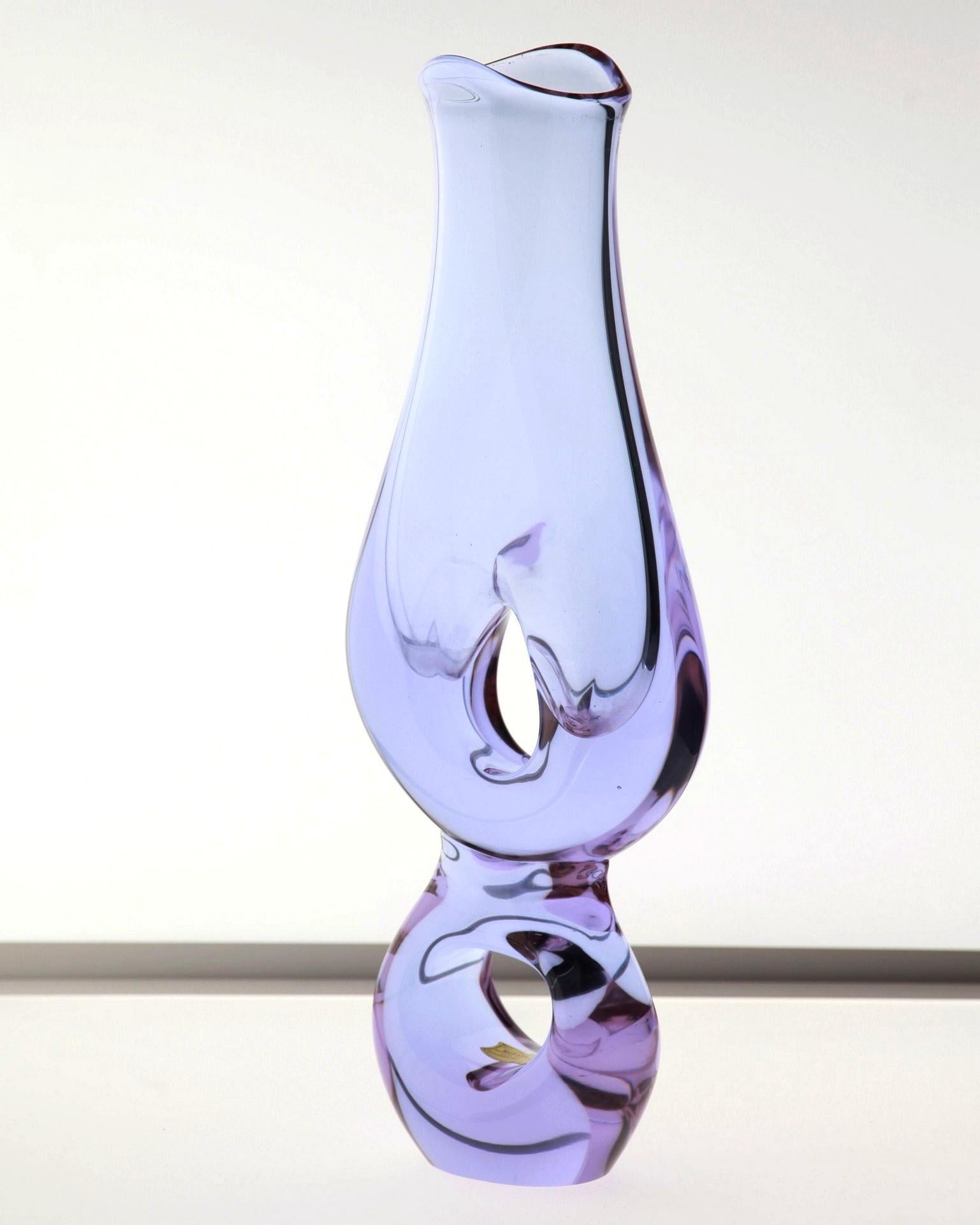 Gino Cenedese Forato Vase Neodymium Alessandrite, Massiccio and Blown Unique 60s 4