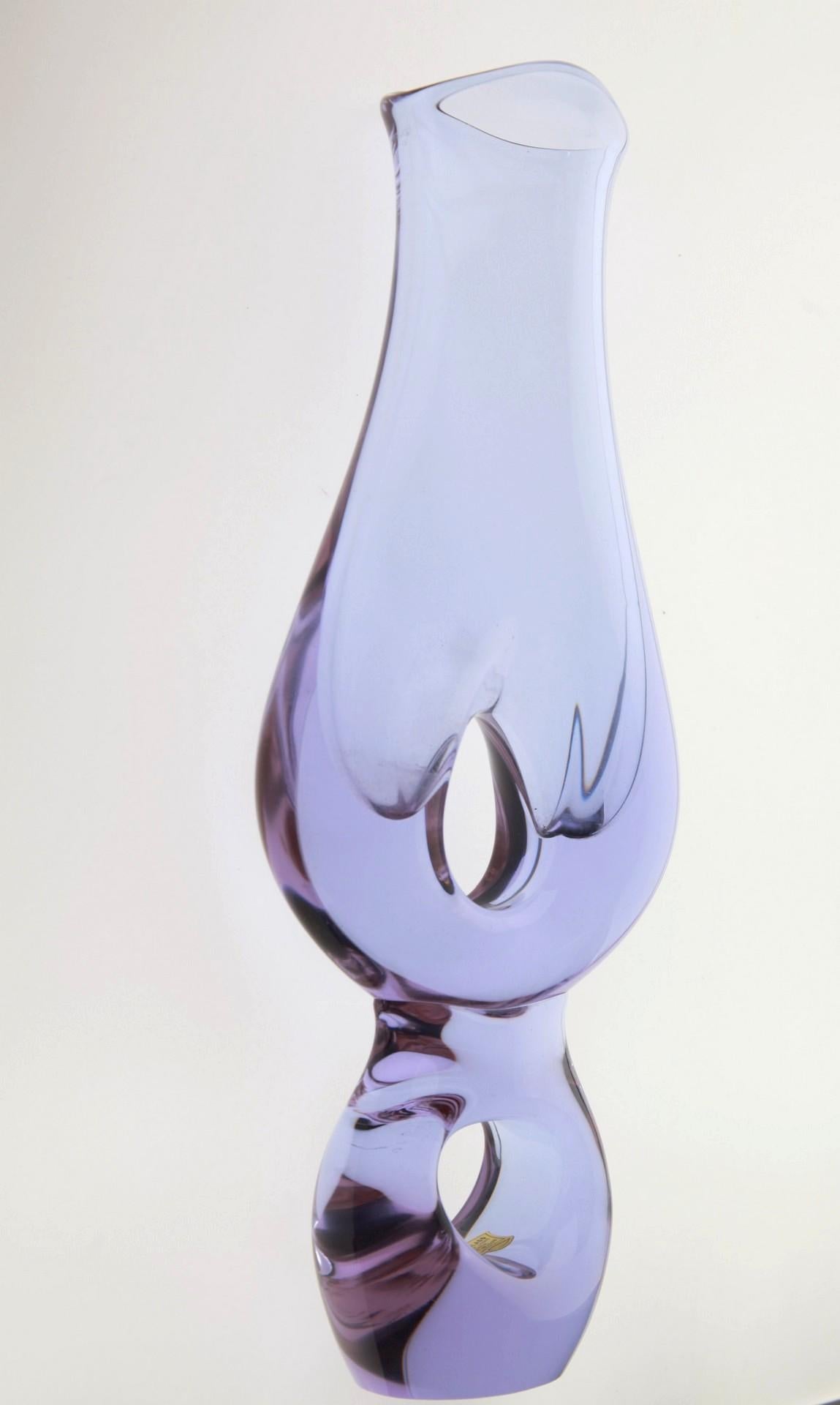 Gino Cenedese Forato Vase Neodymium Alessandrite, Massiccio and Blown Unique 60s 5