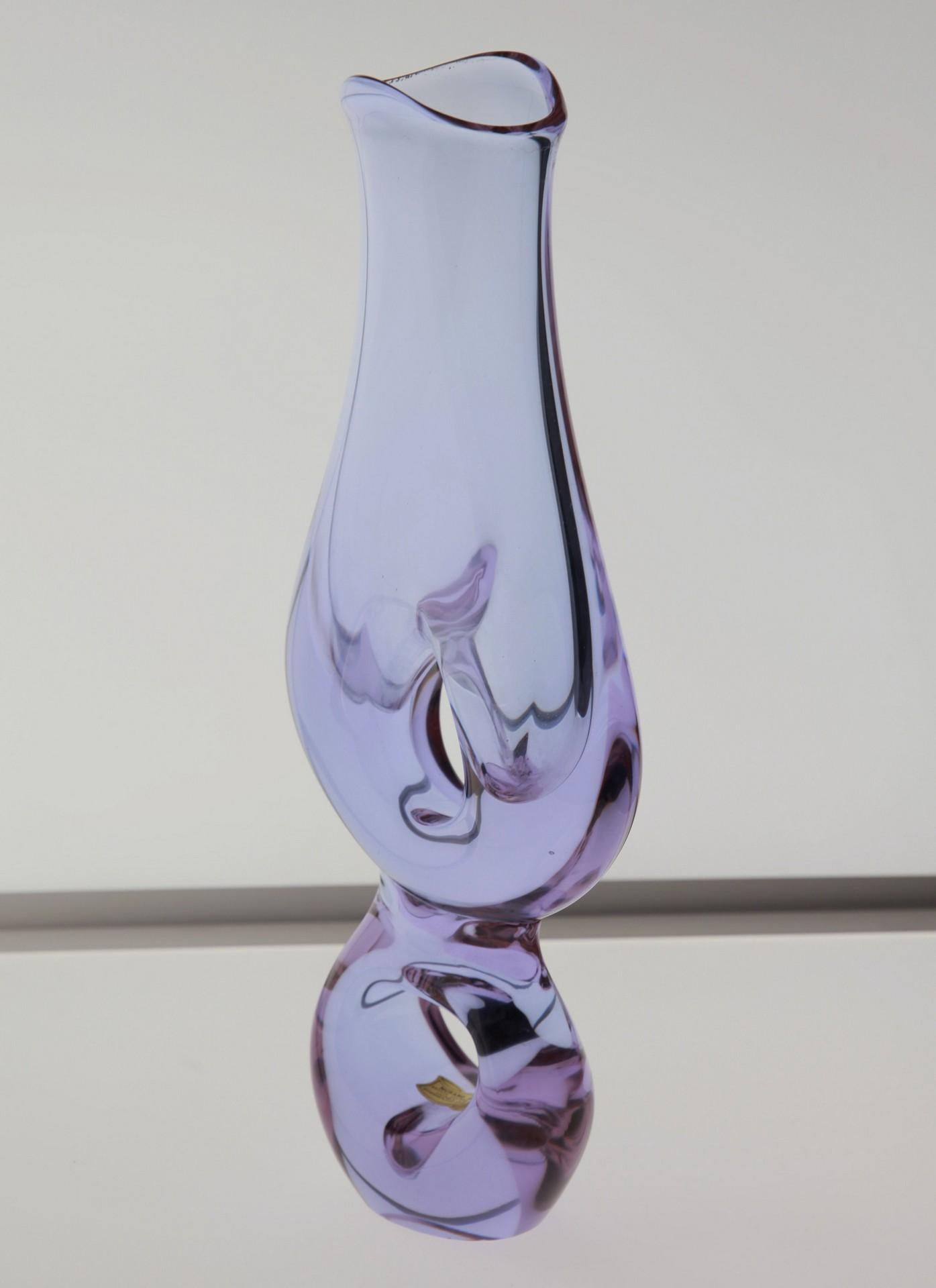 Gino Cenedese Forato Vase Neodymium Alessandrite, Massiccio and Blown Unique 60s 11