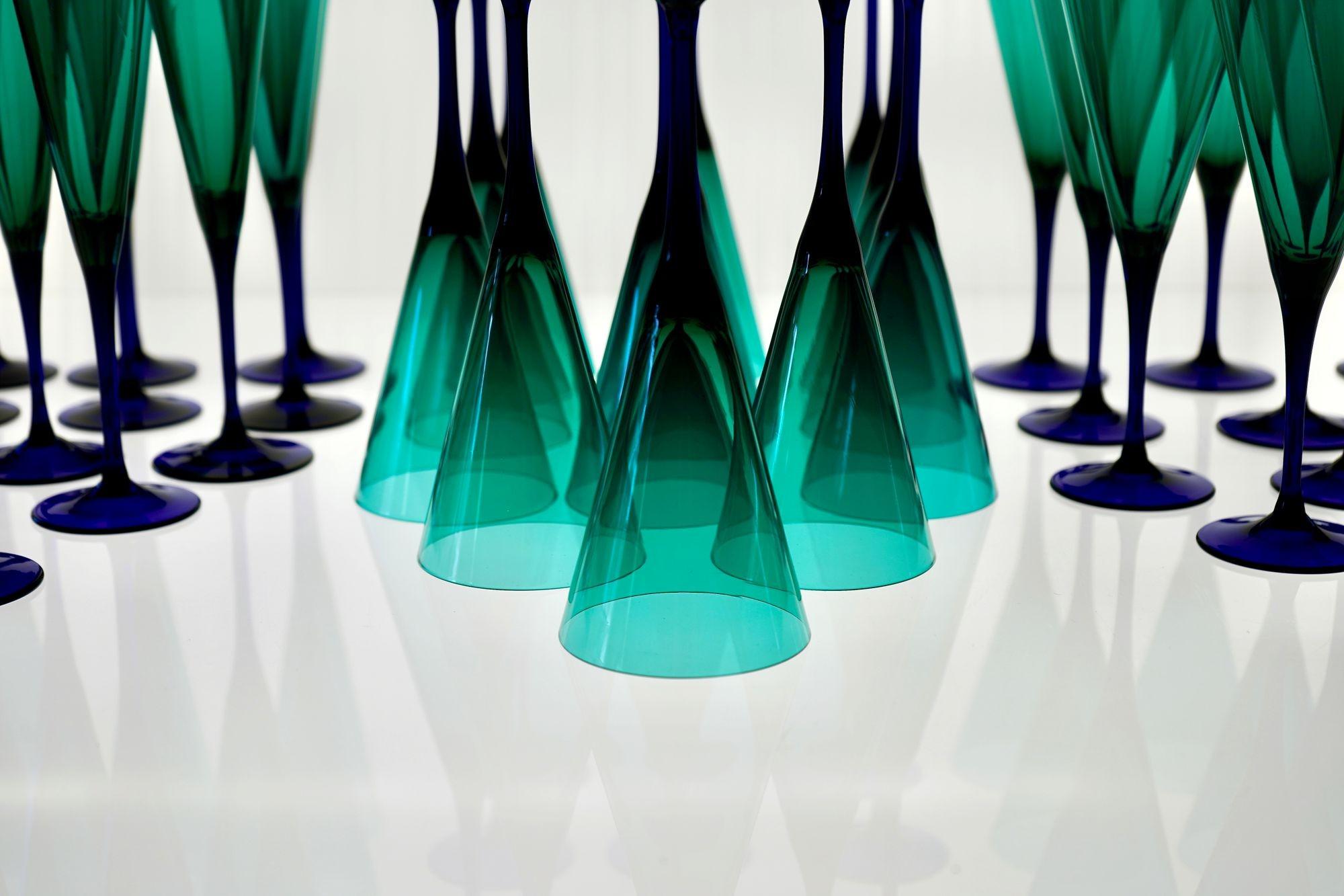 Amelio Cenedese, Set of 36 Glasses Murano, Italy, circa 1950s For Sale 4