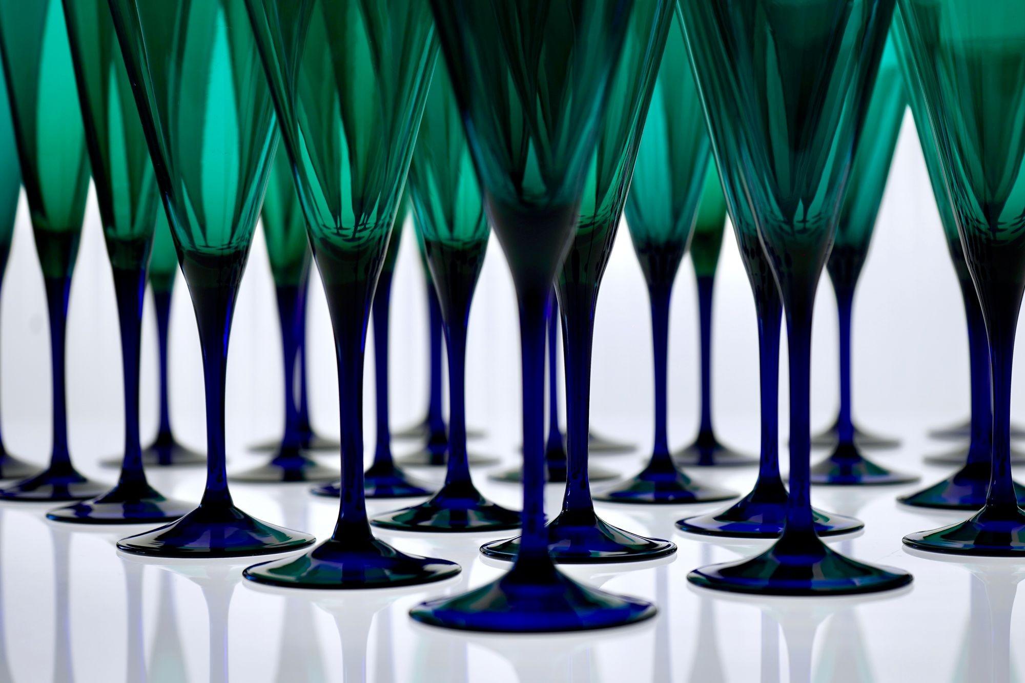 Amelio Cenedese, Set of 36 Glasses Murano, Italy, circa 1950s For Sale 5
