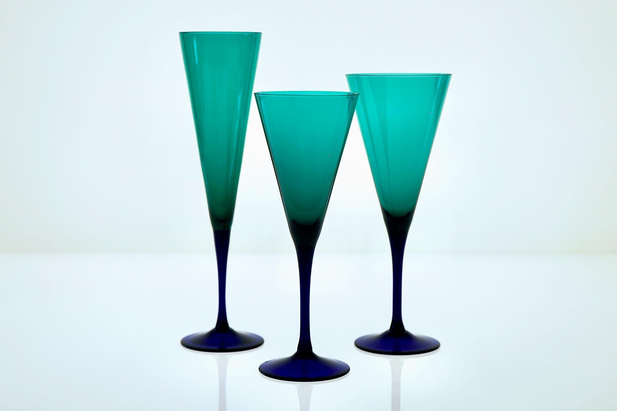 Amelio Cenedese, Set of 36 Glasses Murano, Italy, circa 1950s For Sale 9
