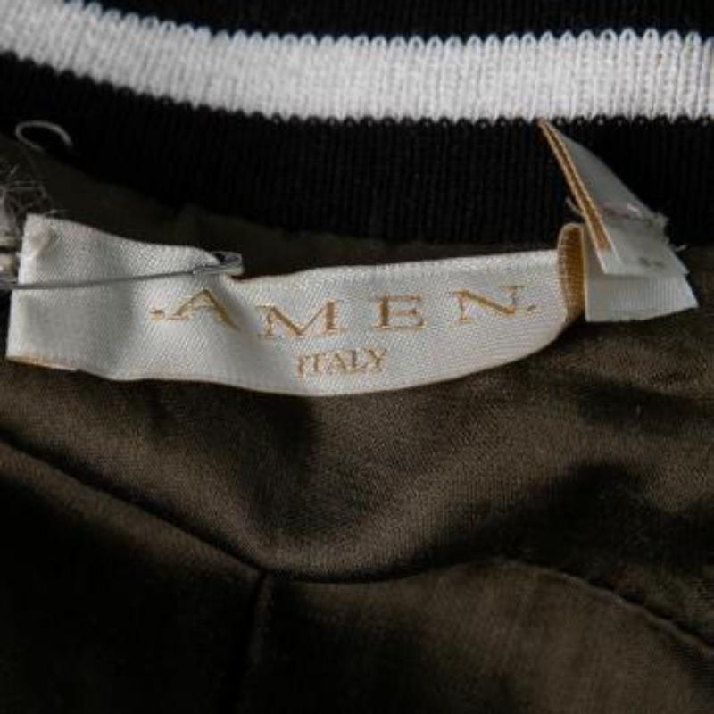 Amen Chaqueta bomber de satén con adornos de lentejuelas multicolor M en venta 5