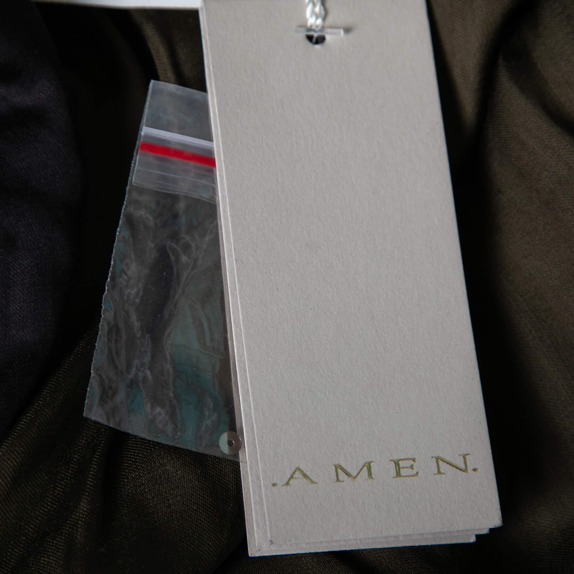 Amen Multicolor Sequin Embellished Satin Bomber Jacket M For Sale 1