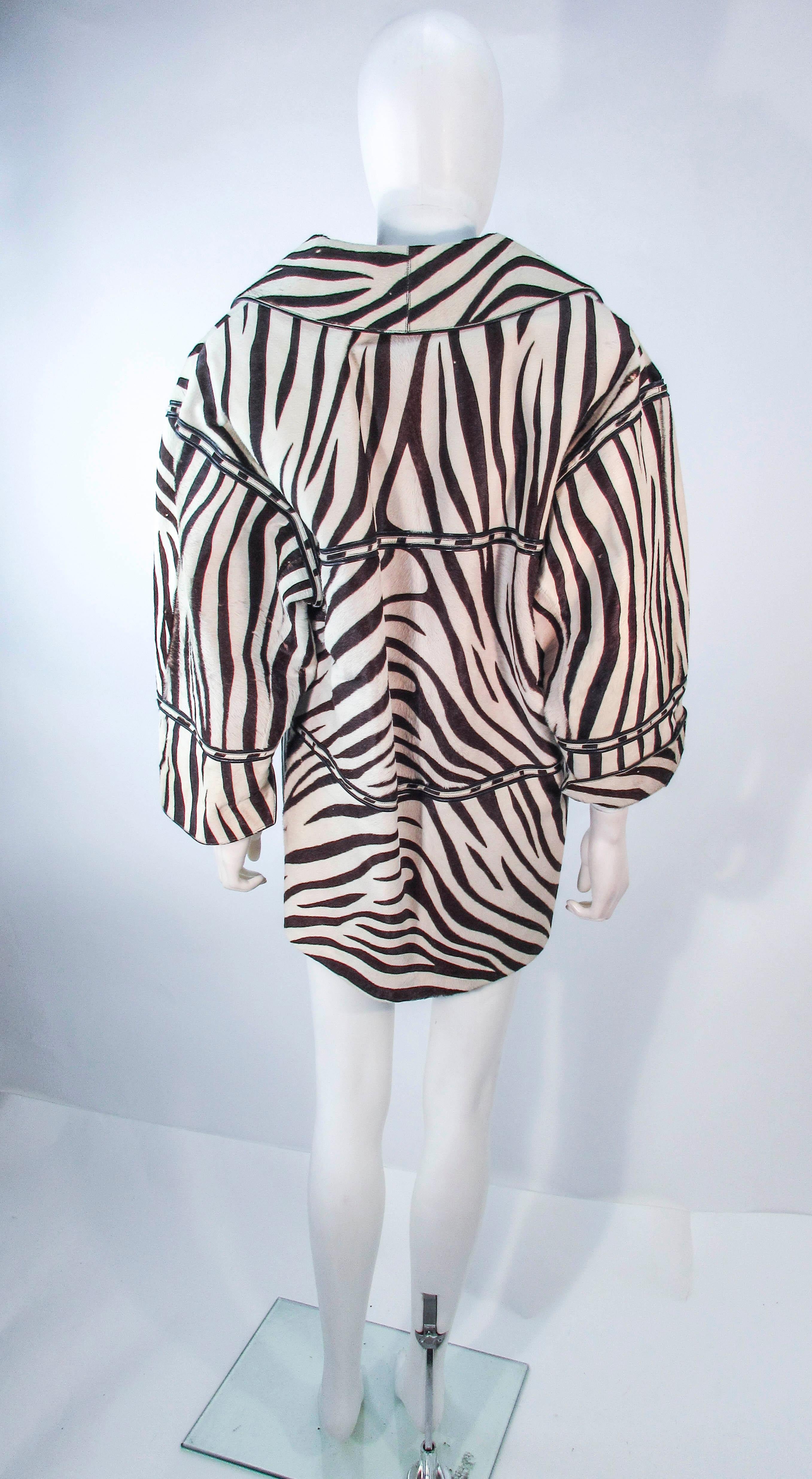 AMEN WARDY Zebra Pattern Cowhide Coat Size 4 6 8  For Sale 5
